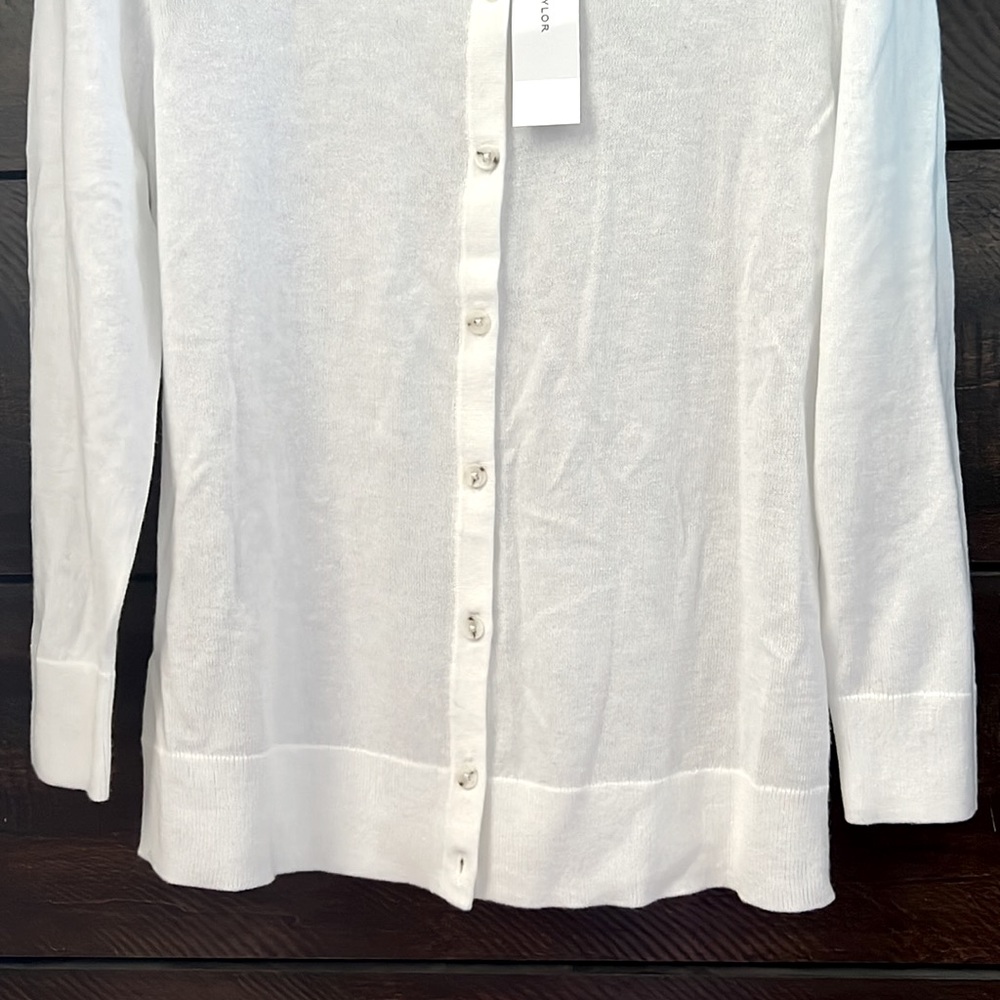NWOT Ann Taylor White Cardigan Sweater Size S - Picture 10 of 10
